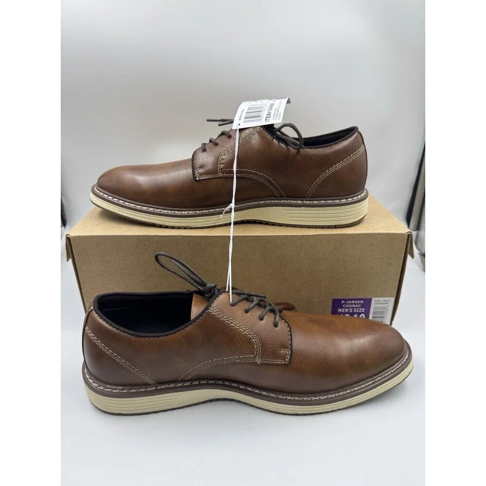 NEW Steve Madden P-Jansen Oxford Cognac Casual Lace Up Shoes, Men's Size 10